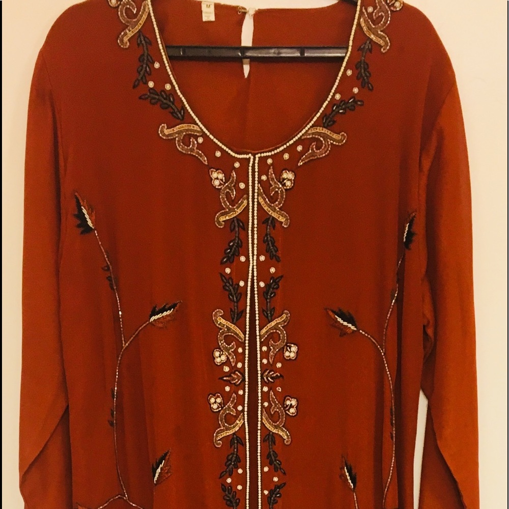 Elegant Arabic Dress with beaded designs